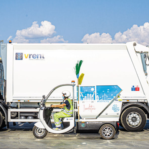 Véhicule électriques Trois roues pour le ramassage des ordures, Série Ioneletric